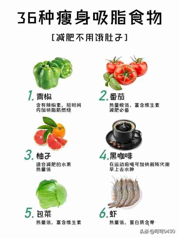 减肥不用饿肚子,36种瘦身吸脂食物